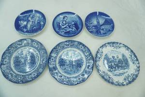 lot 507 image: Vintage Collectors Plates. Blue and White.