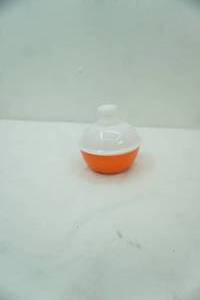 lot 613 image: Vintage MCM (Pyrex-Type) orange covered bowl