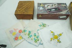 lot 649 image: Antique Pyrography Wooden Box, Baroque Desk Photo Box