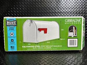 lot 3 image: Gibraltar E1100W00 Elite White Galvanized Steel Post-Mount Mailbox