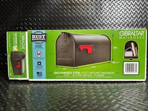 lot 8 image: Gibraltar Mailboxes E1100BZ0 Elite Galvanized Steel Post Mount Mailbox Textured Bronze