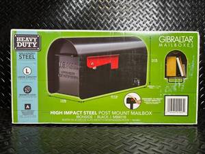 lot 14 image: Gibraltar MB801B IronSide High-Impact Galvanized Steel Post Mount Mailbox - Black