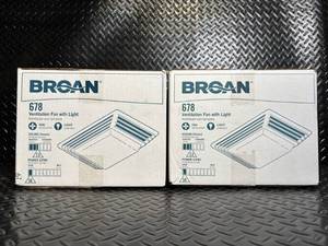 lot 29 image: Broan 678 Ventilation Fan with Light - 50 CFM, 2.5 Sones, 120V (Lot of 2)