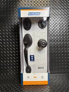 lot A-44 image: Schlage Front Entry Handleset - Keyed Entry, EZ Install, 2 Keys Included