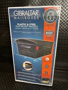 lot 50 image: Gibraltar Mailboxes Plastic & Steel Post Mount Mailbox - Large Capacity, Rust-Resistant