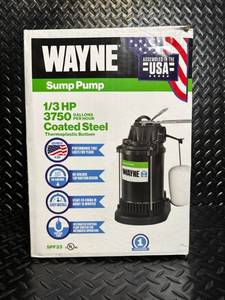 lot A-67 image: Wayne Sump Pump 13 HP 3750 GPH Coated Steel Thermoplastic Bottom