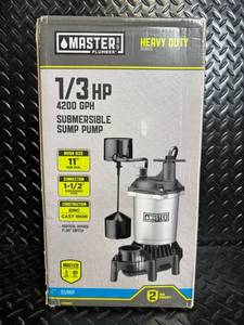 lot 69 image: Master Plumber 13 HP Submersible Sump Pump - Heavy Duty Series - 4200 GPH