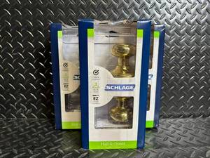 lot 73 image: Schlage Hall & Closet Door Knob Set - Brass Finish (4-Pack)