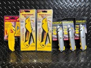 lot 83 image: IVY Classic Rapid Reload Power Pro Grip Utility Knife 3-Pack & Stanley QuickChange 6-Pack