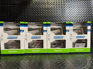 lot 97 image: Schlage Hall & Closet Accent Satin Nickel Lever Door Handle - 4-Pack