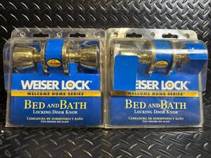 lot 101 image: Weiser Lock Bed and Bath Locking Door Knob - 2 Pack, Welcome Home Series