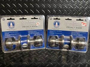 lot 102 image: Stone Harbor HL230440 Privacy Knob Satin Nickel Bed & Bath - 2-pack