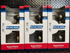 lot 109 image: Schlage Georgian Knob Keyed Entry - 3-Pack