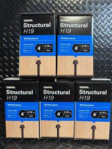 lot 127 image: Starborn Structural H19 4 inch Wood Screws - 0.19 in Dia, Exterior Grade, 20 pcsBox, Lot of 5