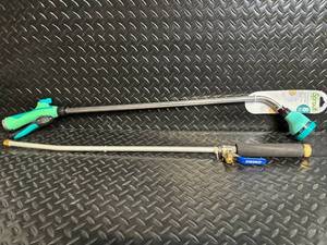 lot 143 image: Sprout 33in Watering Wand with 8-Pattern Head & Simoniz Garden Hose Wand