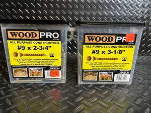 lot 158 image: Wood Pro All Purpose Construction Screws - #9 3-18 in & #9 2-34 in, 5 lb (2 Boxes)