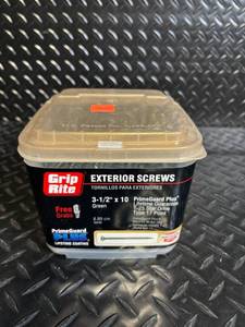 lot 159 image: Grip-Rite Exterior Screws P312ST5 3-12 in x 10 in Green 5 lb