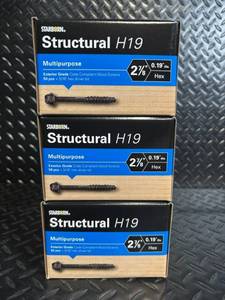 lot 168 image: Starborn Structural H19 Wood Screws - 2 78 in Hex Head, 0.19 in diameter, 50 pcsbox (3 boxes)