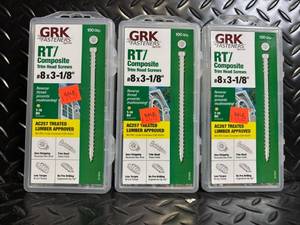 lot 174 image: GRK Fasteners RTComposite Trim Head Screws #8x3-18 - 100 Qty (Lot of 3)