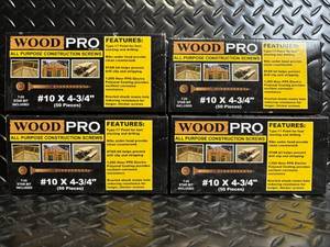 lot 177 image: Wood Pro All Purpose Construction Screws - #10 x 4-34 50 Pieces (Lot of 4)