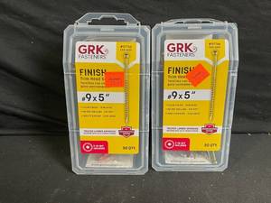 lot 184 image: GRK Finish Trim Head Screws #9 x 5 in - 50 Qty per Pack - 2-Pack