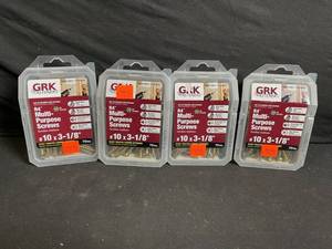 lot 186 image: GRK R4 Multi-Purpose Screws #10 x 3-18 in - 280 pcs (4 Boxes)