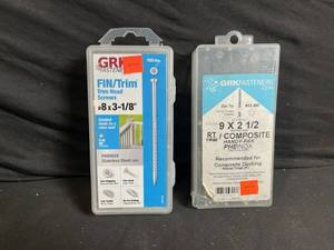 lot 188 image: GRK FinTrim #8x3-18 in PHEINOX Stainless Trim Head Screws (100)  RT Handy-Pak 9x2-12 in