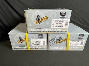 lot 197 image: STX9212 Western Builders Flat Head Stainless Steel Screws 9 x 2-12 in - 3 Boxes ACQ Compatible