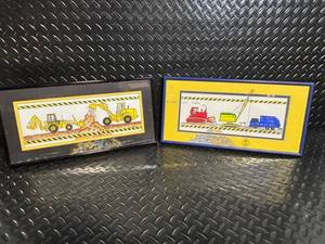 lot 36 image: Judy Hagstrom Original Watercolor Construction Art Prints - 2 Framed