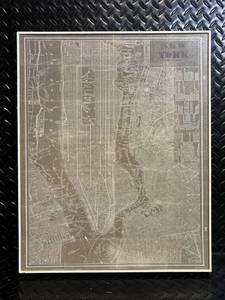 lot 40 image: New York City Map Art Print - Framed Wall Decor with Signature
