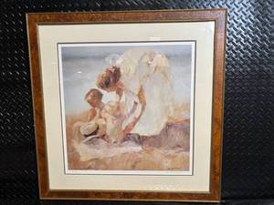 lot 50 image: D. McCann Beach Family Scene - Limited Edition Print 805850 - Framed
