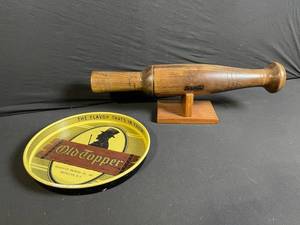 lot 124 image: Hand-Carved Wooden Baton - Signed Jim DAmore McGuire - Display Stand Included