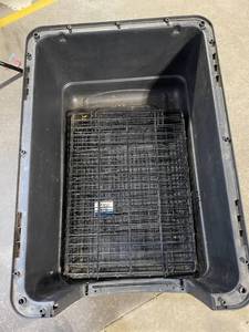 lot 144 image: Plastic Storage Tote Bin with Metal Wire Rack Insert - Large Capacity