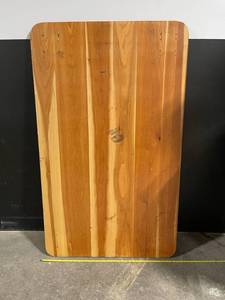 lot 188 image: Solid Wood Tabletop Panel - Butcher Block Style, Rounded Corners