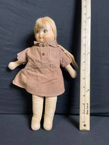 lot 216 image: Georgene Novelties 15-inch Girl Scout Brownie Cloth Doll - 1950s