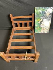 lot 267 image: Linnea Doll Clothes - Red Plaid Skirt & Wooden Doll Rack