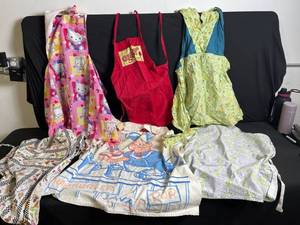 lot 281 image: Kids Clothes Lot - Hello Kitty Pink Dress, Red Pinafore, Floral Sundress & More