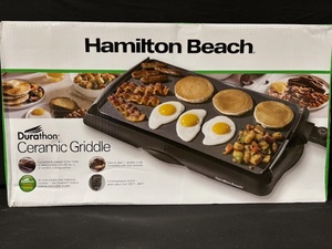 lot 8 image: Durathon Ceramic Griddle by Hamilton Beach - 200°F to 420°F - Cool-Touch Handles
