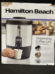 lot 13 image: Hamilton Beach 40-Cup Coffee Urn Dispenser