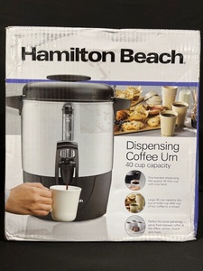 lot 28 image: Hamilton Beach OptiTurn LP Dispensing Coffee Urn - 40-Cup Capacity
