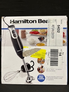lot 43 image: Hamilton Beach 59742F Immersion Blender - 260W, 2-Speed with Whisk & Blending Wand Attachments