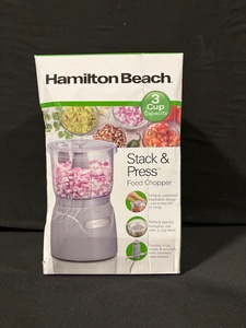 lot 74 image: Hamilton Beach Stack & Press Food Chopper - 3-Cup, 350W, Stainless Blades