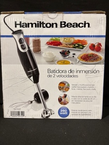 lot 95 image: Hamilton Beach 59742F Immersion Blender 260-watt 2-speed Includes 8-inch Wand & Whisk