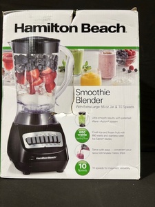 lot 107 image: Hamilton Beach Smoothie Blender - 650W, 56 oz Jar, 10 Speeds - Model 50190JG