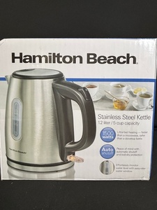 lot 110 image: Hamilton Beach 40852 Stainless Steel Kettle 1.2L - 1500W, Auto Shutoff