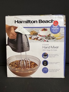 lot 113 image: Hamilton Beach Hand Mixer 6-Speed with Snap-On Case