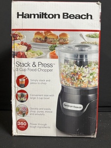 lot 123 image: Hamilton Beach Stack & Press 3-Cup Food Chopper - 350W