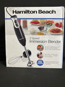 lot 124 image: Hamilton Beach 2-Speed Immersion Blender 260W - Stainless Steel Wand & Whisk