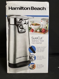 lot 132 image: Hamilton Beach SureCut 76778JFG Stainless Steel Can Opener