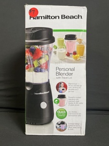 lot 145 image: Hamilton Beach Personal Blender with Travel Lid - 14 oz, Model 51146G